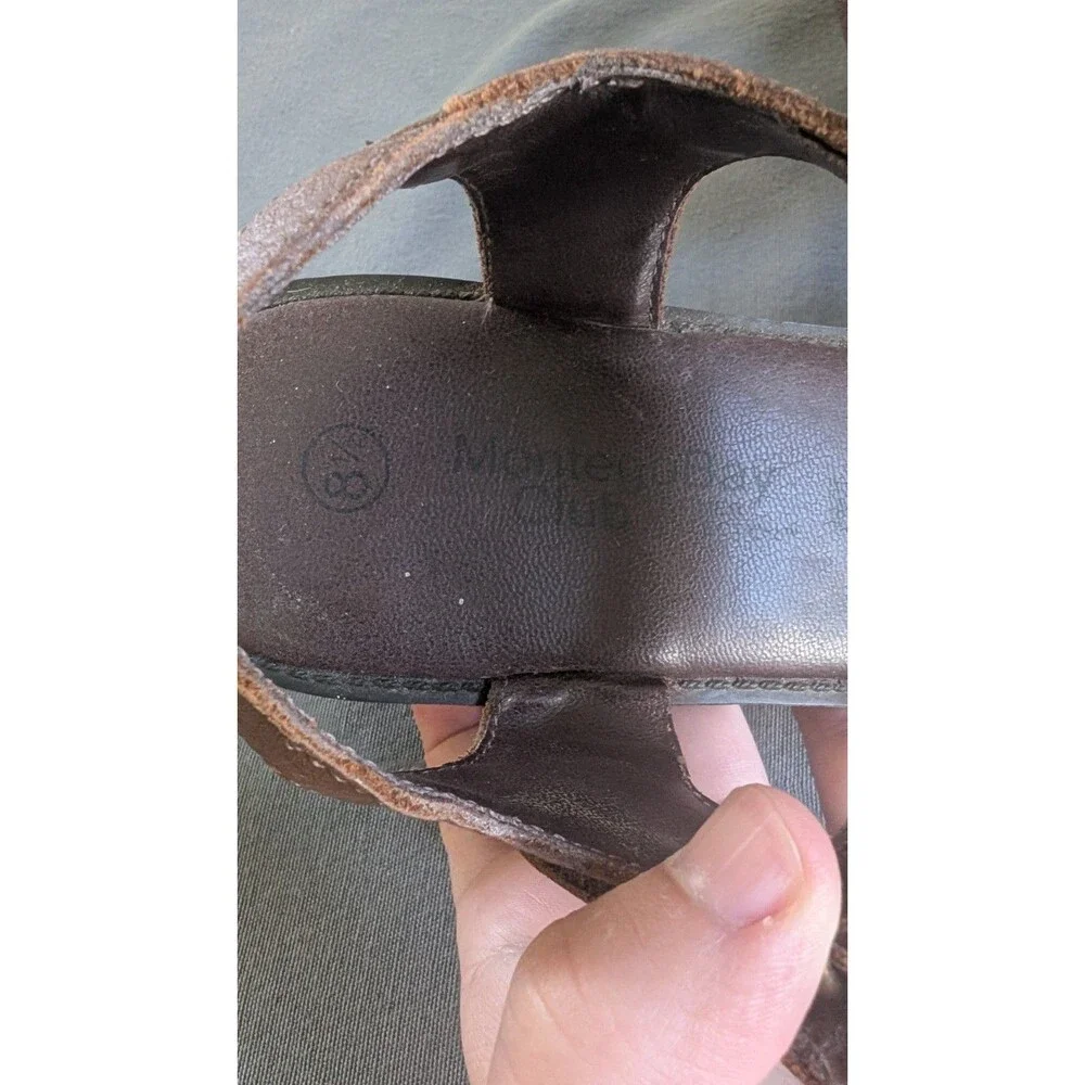 Montego Bay Club Leather Size 8.5 Sandals Made In Brazil Women's Shoes